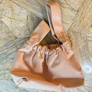 Elizabeth Arden Pink Faux Leather Ruched Clutch Handbag Evening Bag